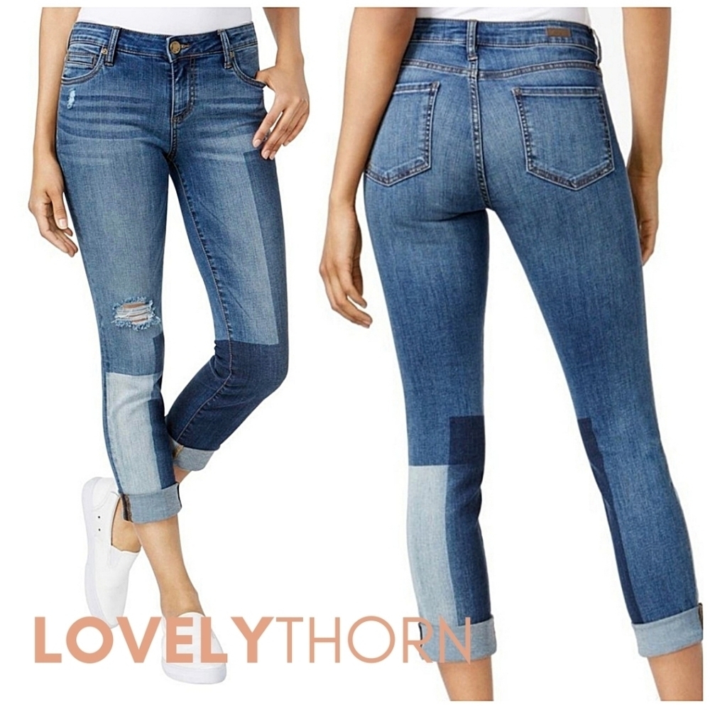 KUT FROM KLOTH // catherine patchwork printed den… - image 1